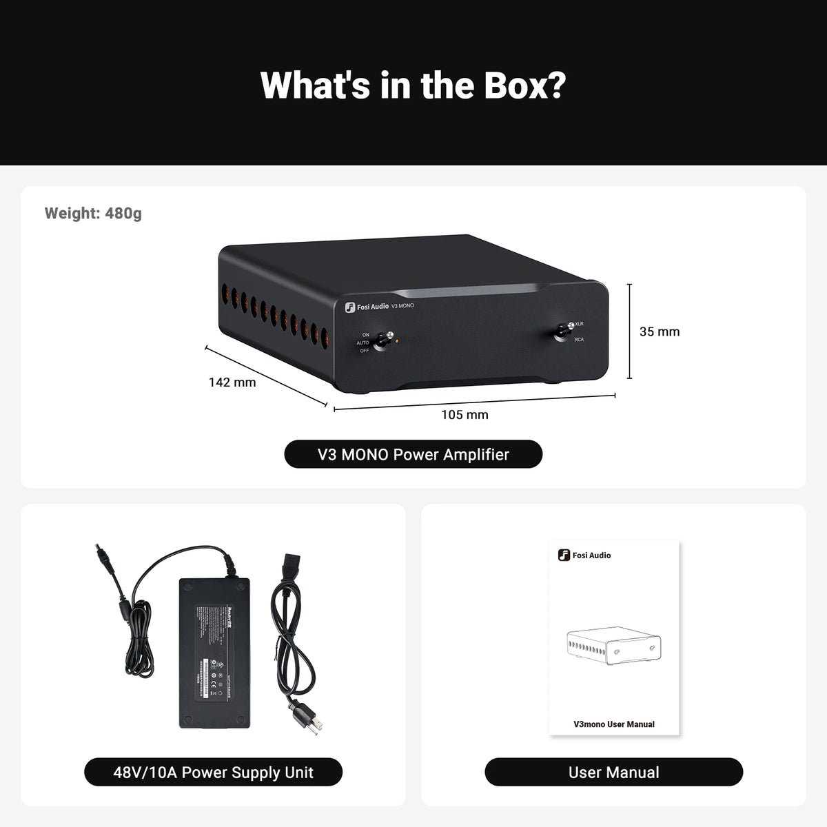 Fosi Audio V3 Mono Power Amplifier TPA3255 240W Subwoofer Amplifier PFFB Class D Mini HIFI Amp For Home