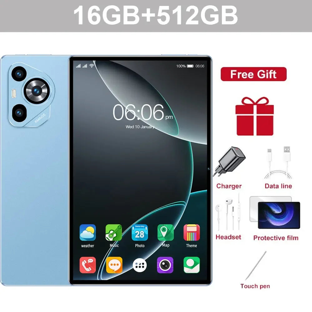 2026 Pad 16 Pro 12 inch Tablet Android 16 GPS WIFI 24GB 2TB 20000mAh 5G Dual Card Snapdragon 8gen3 10 Core Original Android Tab