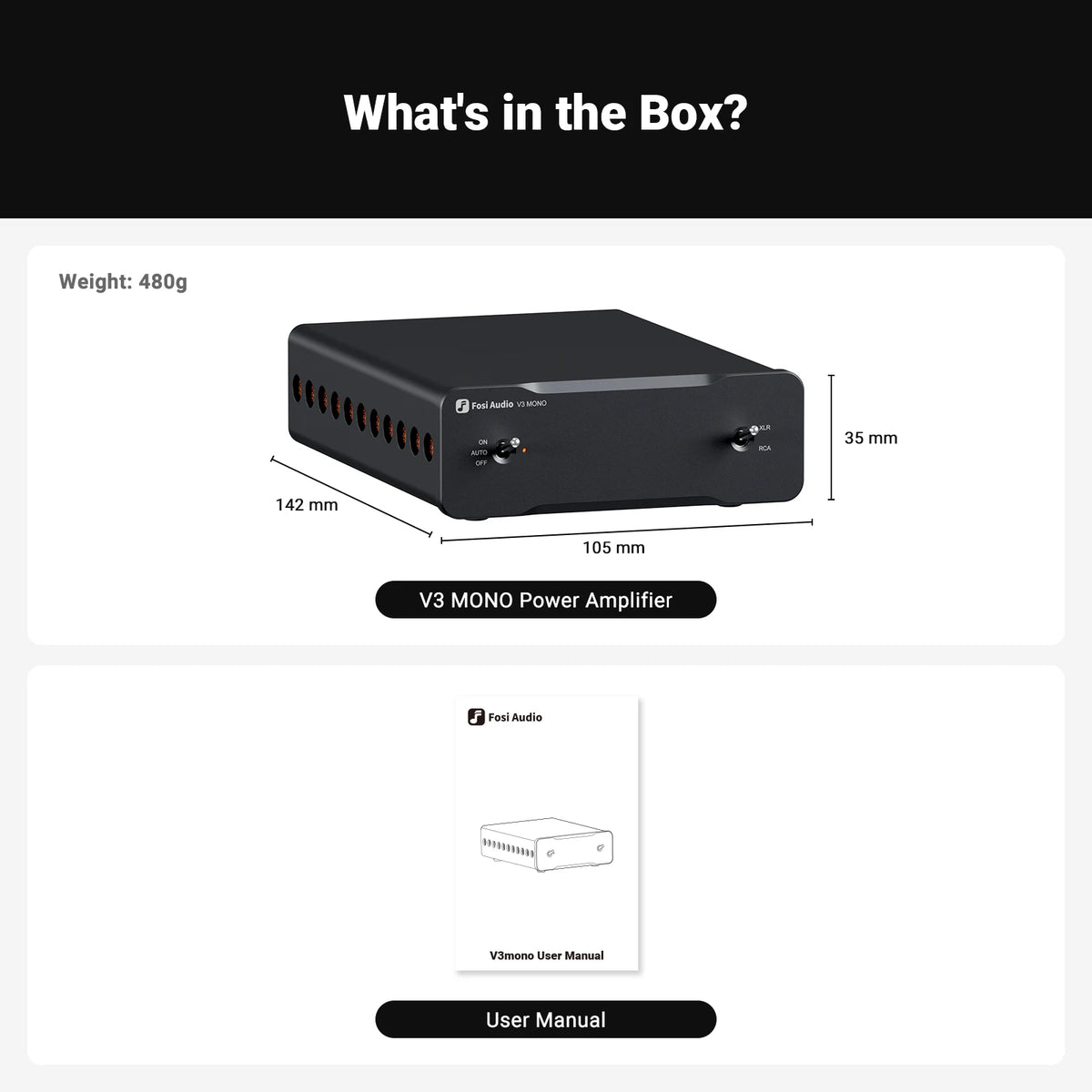 Fosi Audio V3 Mono Power Amplifier TPA3255 240W Subwoofer Amplifier PFFB Class D Mini HIFI Amp For Home