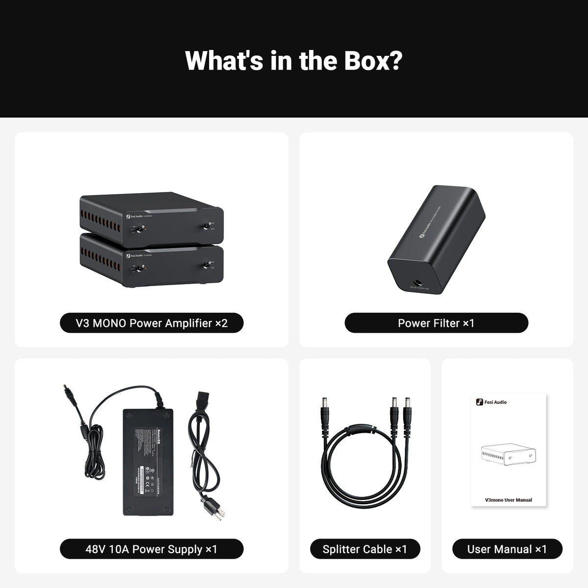 Fosi Audio V3 Mono Power Amplifier TPA3255 240W Subwoofer Amplifier PFFB Class D Mini HIFI Amp For Home