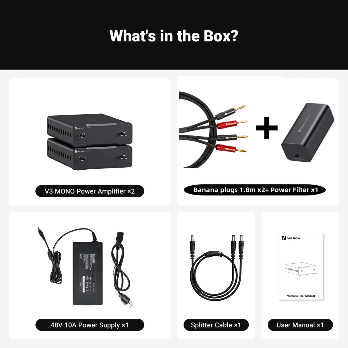 Fosi Audio V3 Mono Power Amplifier TPA3255 240W Subwoofer Amplifier PFFB Class D Mini HIFI Amp For Home