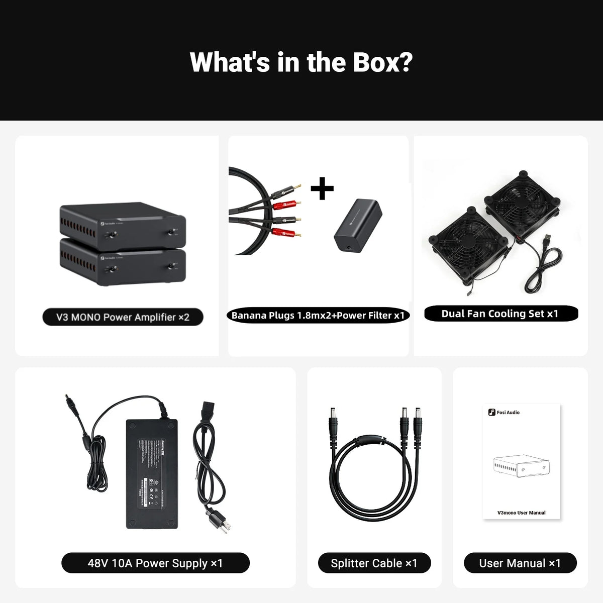Fosi Audio V3 Mono Power Amplifier TPA3255 240W Subwoofer Amplifier PFFB Class D Mini HIFI Amp For Home