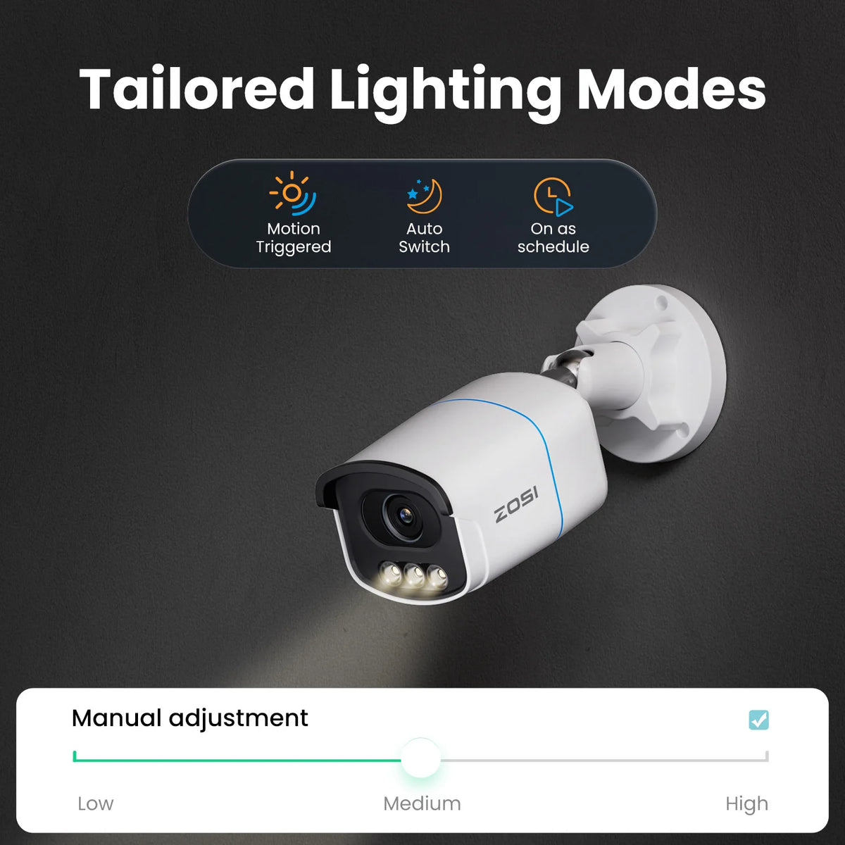 ZOSI 4K PoE Security Camera System 8MP/5MP C186 Aurora Lux Outdoor Indoor Wired IP Cams True Full Color Night Vision 8CH NVR Kit