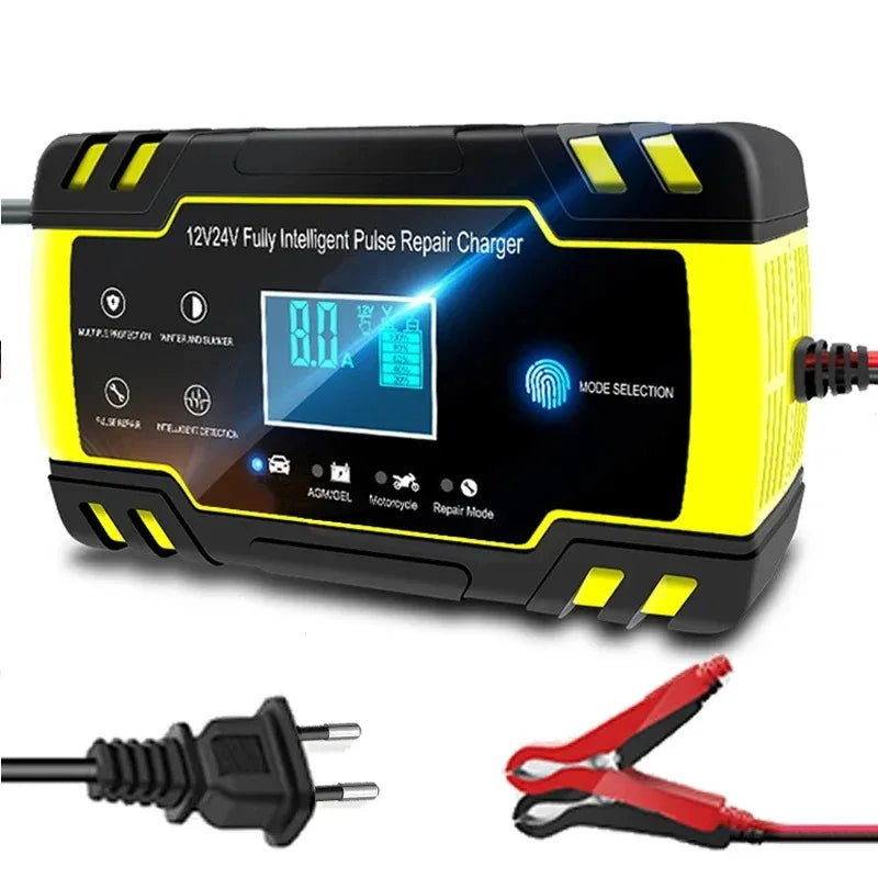 12-24V 6/8A Full Automatic Battery Charger Digital LCD Display Car Battery Chargers Power Puls Repair Chargers Wet Dry Lead Acid
