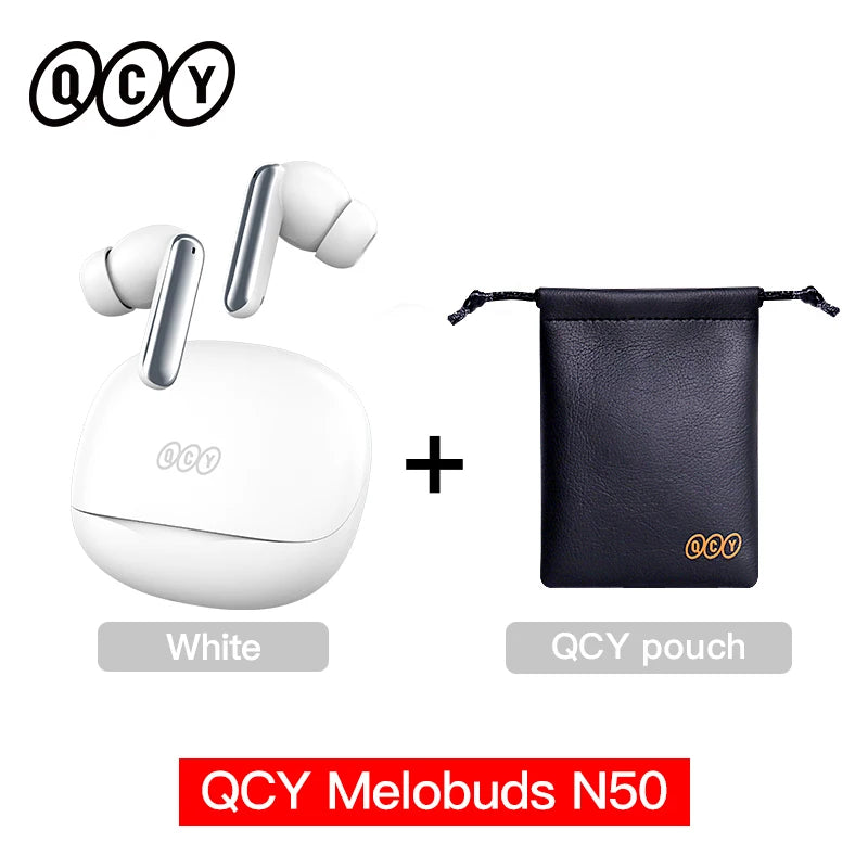 QCY Melobuds N50 ANC Wireless Earphone 6 Mics AI Call Noise Cancellation Bluetooth 5.4 Earbuds Dual Connection Headphone