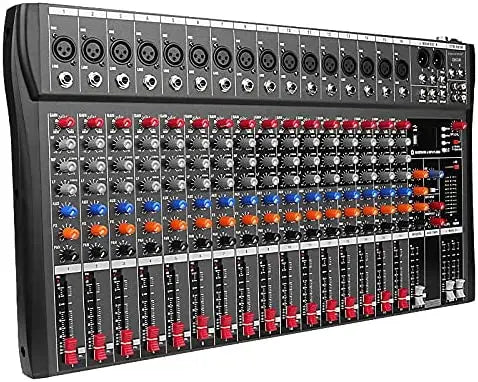 Audio Mixer 6/8/12 Channels Professional DJ Mixer LR Microphone/Line Input, AUX, FX Processor MP3, Headphones, +48V Phantom