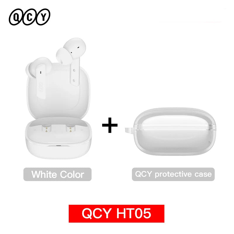 QCY HT05 ANC Wireless Earphones 40dB Active Noise Cancelling Bluetooth 5.2 Headphones 6 Mic ENC HD Call Headset TWS Earbuds