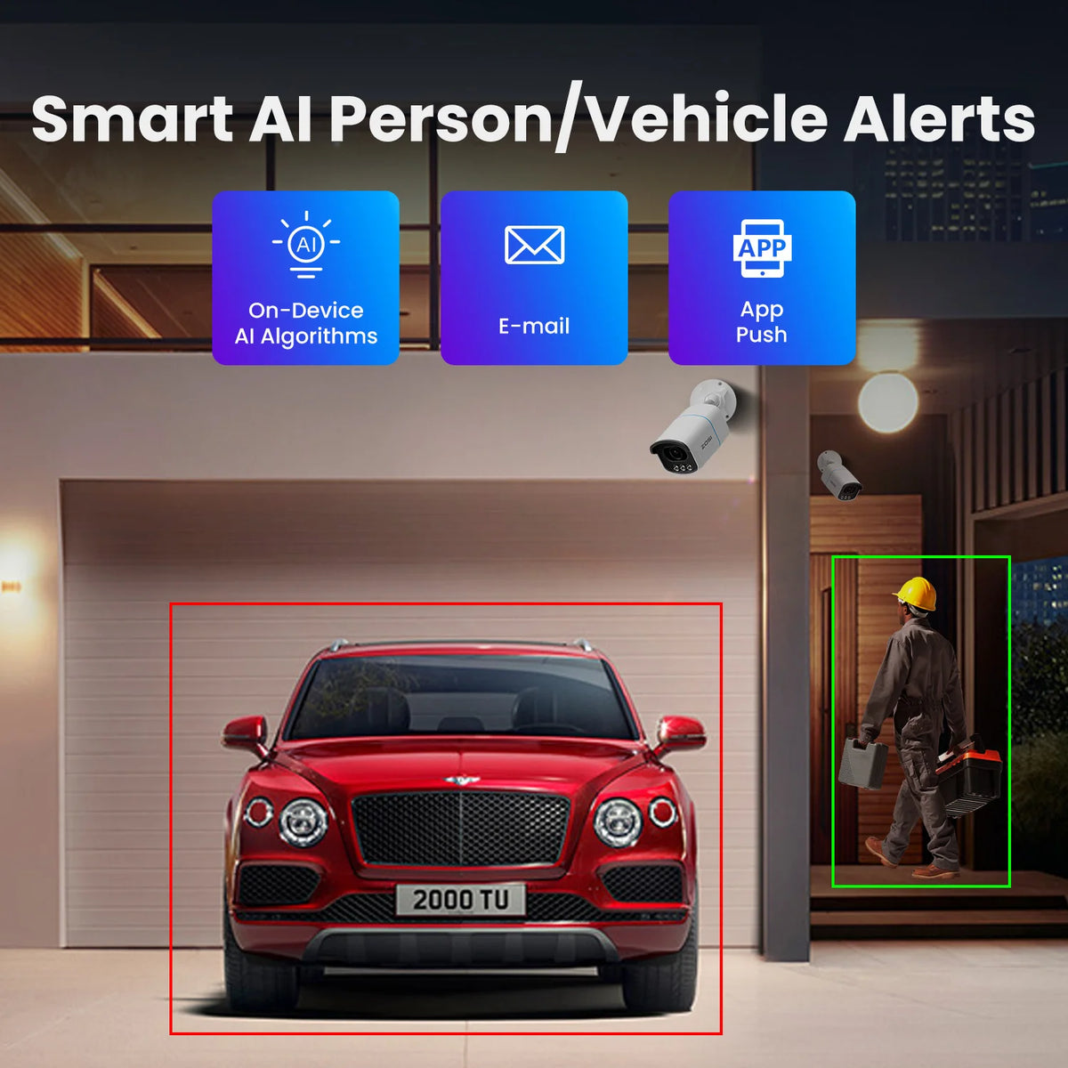 ZOSI 4K PoE Security Camera System 8MP/5MP C186 Aurora Lux Outdoor Indoor Wired IP Cams True Full Color Night Vision 8CH NVR Kit