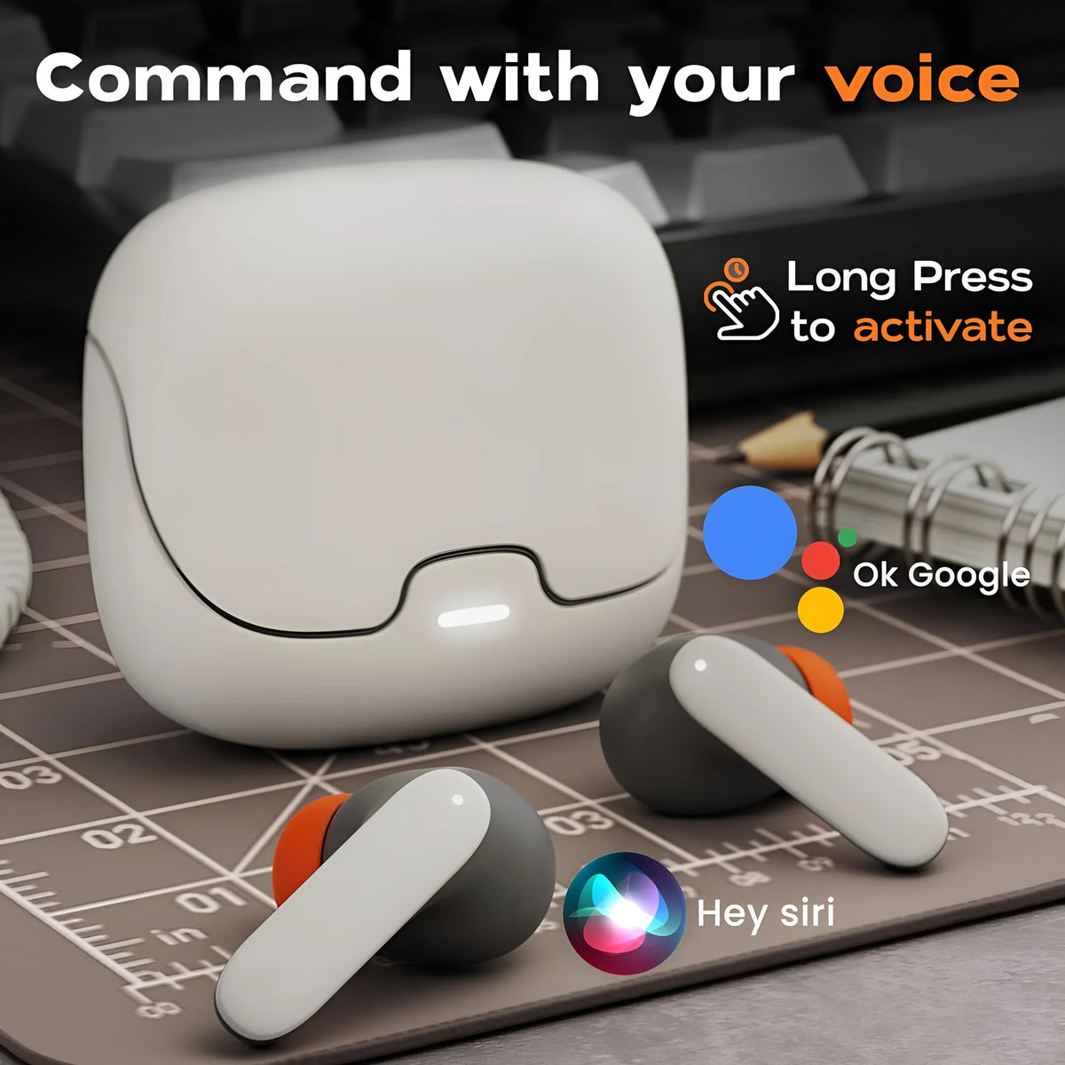 TWS Wireless Earbuds BT 5.4 Low Latency Game Earphones Microphone Noise Reduction Fast Charging Game Mode Listen Music Headset