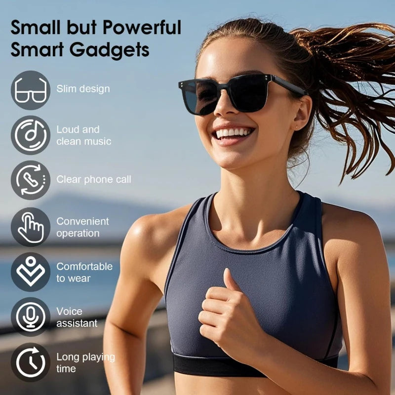 Wireless AI Smart Translation Glasses, 100+ Languages App‑Controlled Translation, Transparent Blue‑Light‑Blocking Lenses with Magnetic Clip‑On Structure, Integrated Speakers for 360‑Degree Stereo Audio