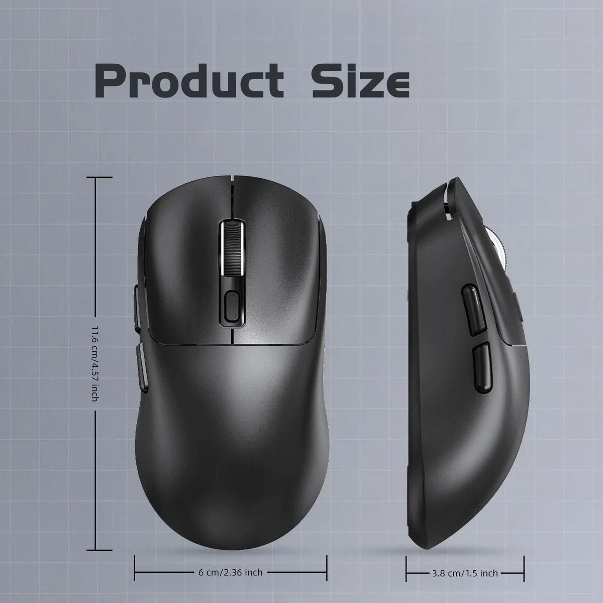 Wireless Mouse Bluetooth 5.4 2.4G Type-C Tri-Mode Rechargeable Gaming Mouse 8000 DPI 1000Hz Lightweight 58g RGB Mouse for PC Laptop Phone Tablet