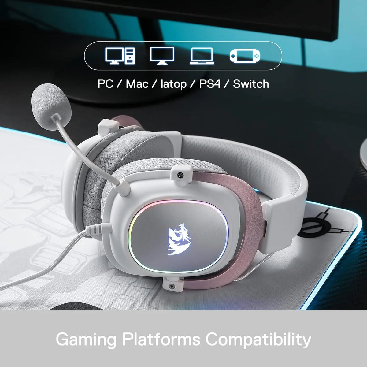 Redragon H510 Zeus-X RGB Wired Backlit Gaming Headset 7.1 Surround Sound Multi Platforms Headphone