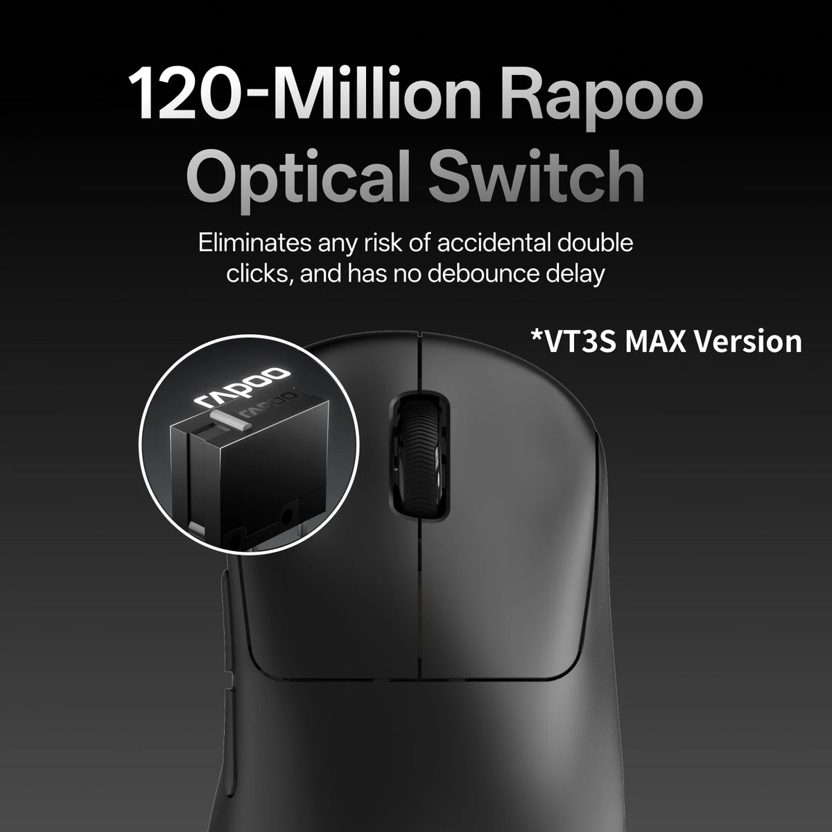 Rapoo VT3S MAX / VT3S Wireless Gaming Mouse 30K/26K DPI True 8K Wireless Polling Rate 49g Lightweight Up to 750 Hour Battery 8 Programmable Buttons On-Board Memory Esports Laptop Gaming Mice Compatible with Windows Mac