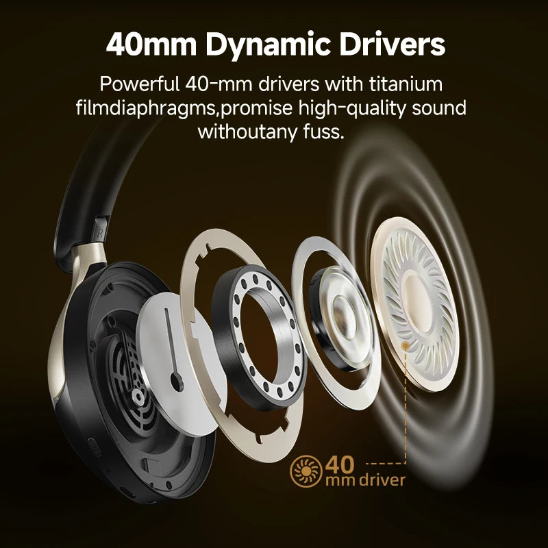 QCY H3 PRO Adaptive ANC Wireless Headphones Over Ear Headset 50dB with LDAC Hi-Res Wireless Audio Bluetooth 5.4 Dual Connection