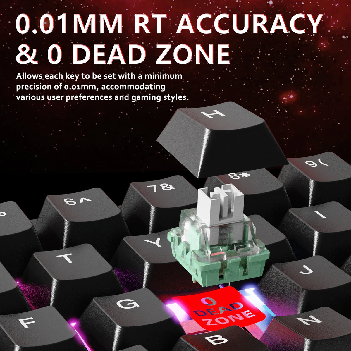 ATTACK SHARK X65 HE Hall Effect Keyboard, 8Khz Polling 0.01mm Adjustable Trigger 0.125ms Latency, Hot-Swappable RGB Backlit