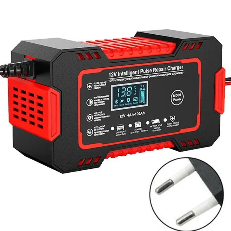 12-24V 6/8A Full Automatic Battery Charger Digital LCD Display Car Battery Chargers Power Puls Repair Chargers Wet Dry Lead Acid