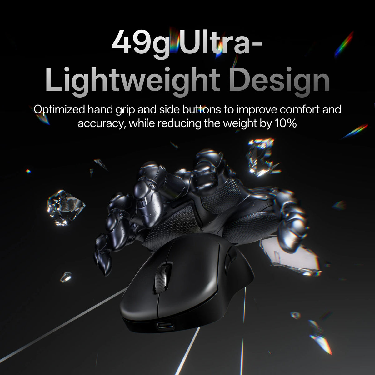 Rapoo VT3S MAX / VT3S Wireless Gaming Mouse 30K/26K DPI True 8K Wireless Polling Rate 49g Lightweight Up to 750 Hour Battery 8 Programmable Buttons On-Board Memory Esports Laptop Gaming Mice Compatible with Windows Mac