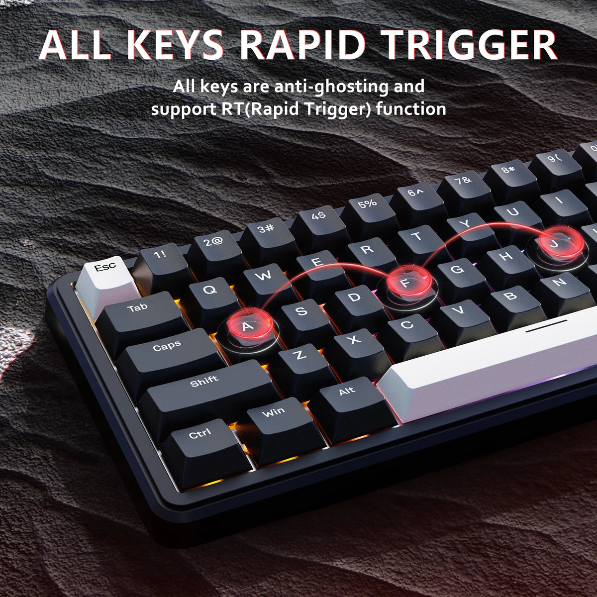 ATTACK SHARK X65 HE Hall Effect Keyboard, 8Khz Polling 0.01mm Adjustable Trigger 0.125ms Latency, Hot-Swappable RGB Backlit
