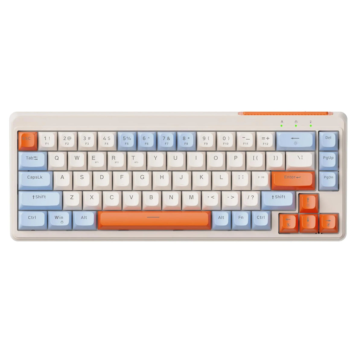 M68 65% Wireless Gaming Keyboard,Tri-Mode Silent Membrane Keyboard,PBT Keycaps,2000mAh 67 Keys Rainbow LED Backlit for Win/Mac