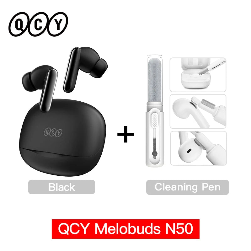 QCY Melobuds N50 ANC Wireless Earphone 6 Mics AI Call Noise Cancellation Bluetooth 5.4 Earbuds Dual Connection Headphone