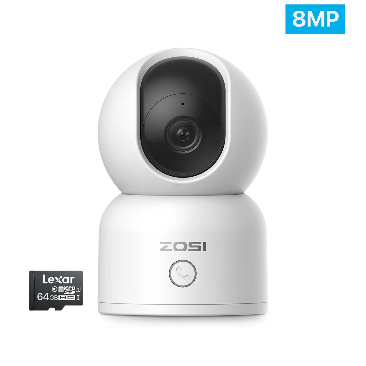 ZOSI Indoor Pan/Tilt Smart Security Camera C518 2MP 3MP 8MP 360° Baby Pet Monitor 2.4G/5G Dual-Band WiFi Home Surveillance Cam