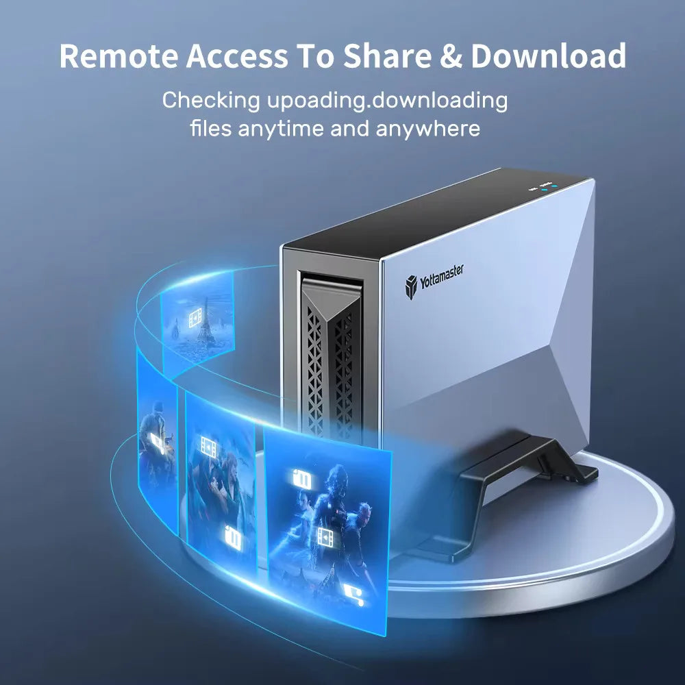 Yottamaster Hard Drive Network Storage 2.5”3.5'' SATA SSD Enclosure External Case Auto Backup Server Cloud【Overseas Shipping!】
