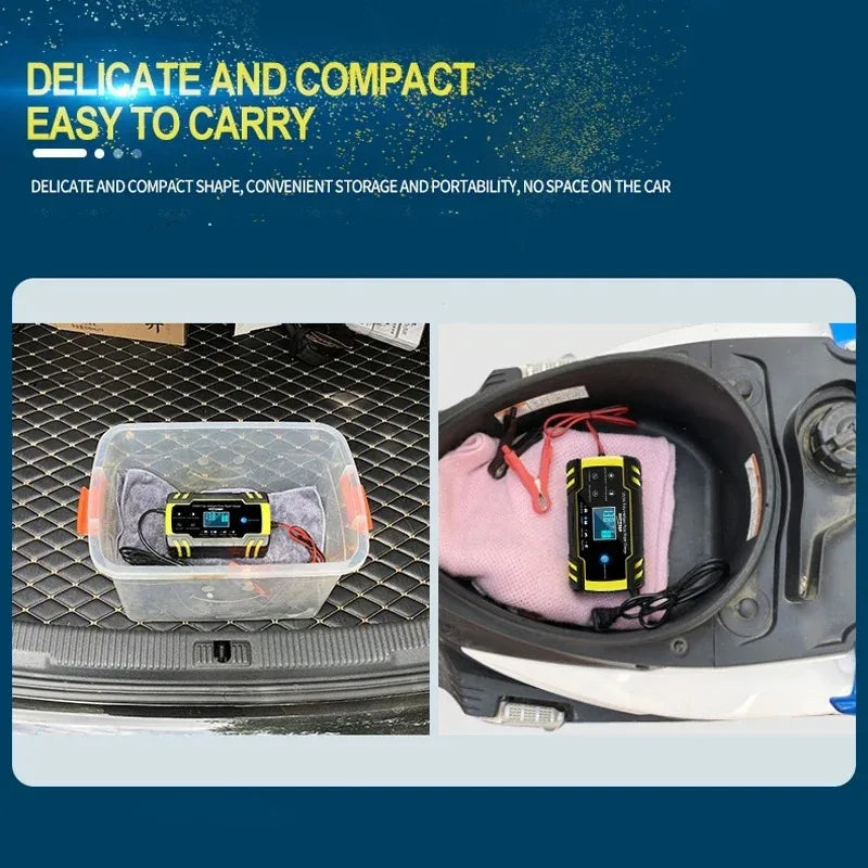 12-24V 6/8A Full Automatic Battery Charger Digital LCD Display Car Battery Chargers Power Puls Repair Chargers Wet Dry Lead Acid