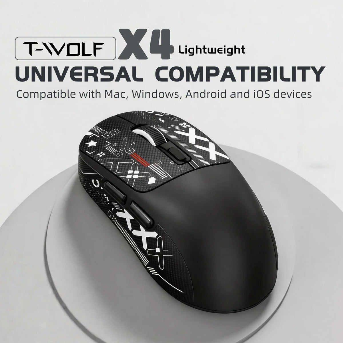Wireless Mouse Bluetooth 5.4 2.4G Type-C Tri-Mode Rechargeable Gaming Mouse 8000 DPI 1000Hz Lightweight 58g RGB Mouse for PC Laptop Phone Tablet