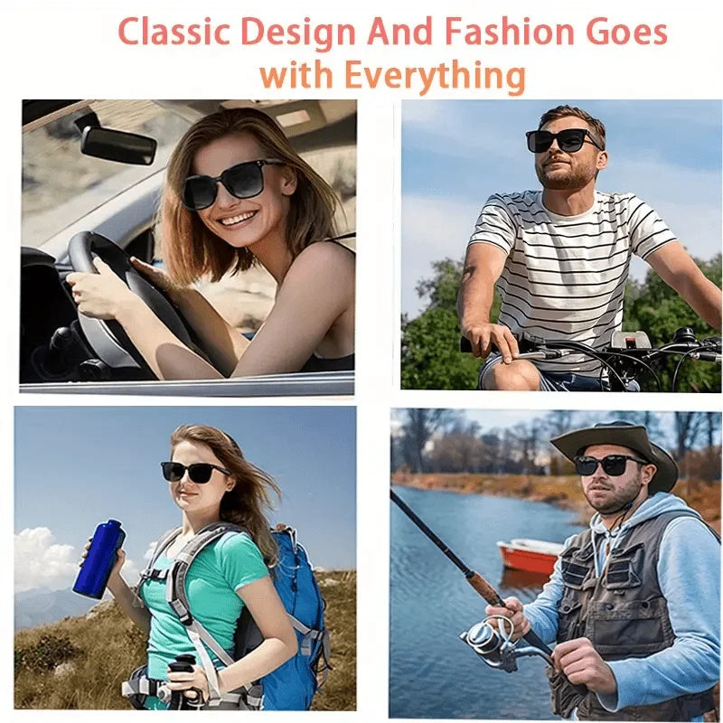 Wireless AI Smart Translation Glasses, 100+ Languages App‑Controlled Translation, Transparent Blue‑Light‑Blocking Lenses with Magnetic Clip‑On Structure, Integrated Speakers for 360‑Degree Stereo Audio