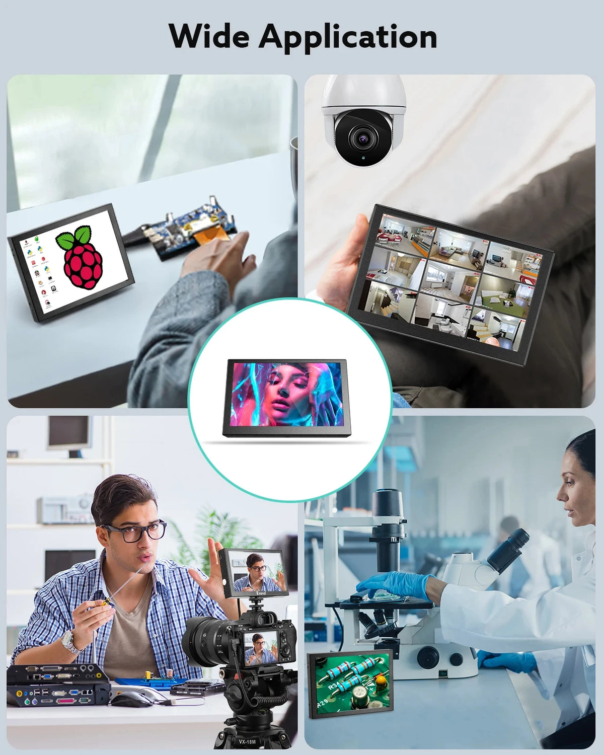 Eyoyo Portable External Monitor 5/7/8 Inches Mini LCD Screen TFT Panel with HDMI AV VGA Port For DVD/Computer/CCTV/Car Rear View