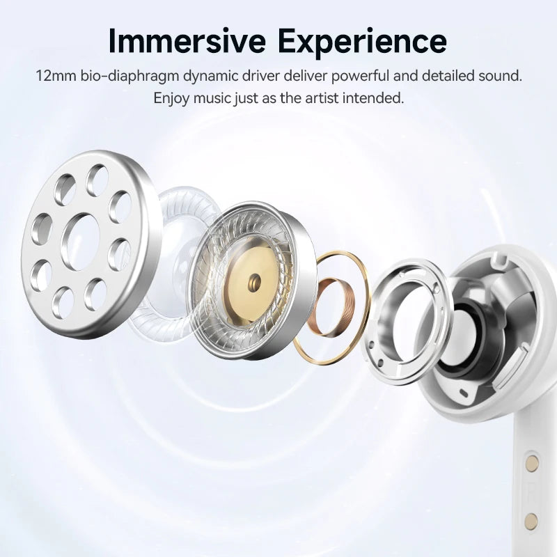 QCY Melobuds N50 ANC Wireless Earphone 6 Mics AI Call Noise Cancellation Bluetooth 5.4 Earbuds Dual Connection Headphone