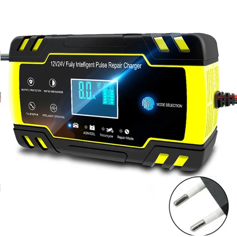 12-24V 6/8A Full Automatic Battery Charger Digital LCD Display Car Battery Chargers Power Puls Repair Chargers Wet Dry Lead Acid