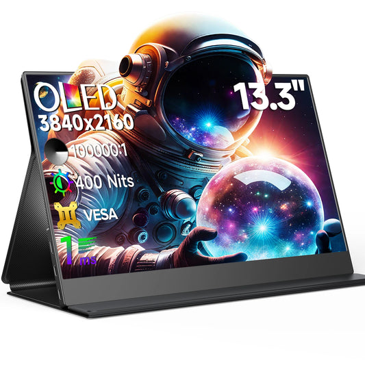 UPERFECT OLED Portable Monitor 13.3" 4K 3840*2160 1MS USB-C HDMI Computer Gaming Display with 100% DCI-P3 For Laptop Windows Mac