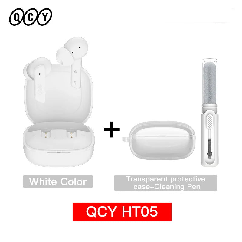 QCY HT05 ANC Wireless Earphones 40dB Active Noise Cancelling Bluetooth 5.2 Headphones 6 Mic ENC HD Call Headset TWS Earbuds