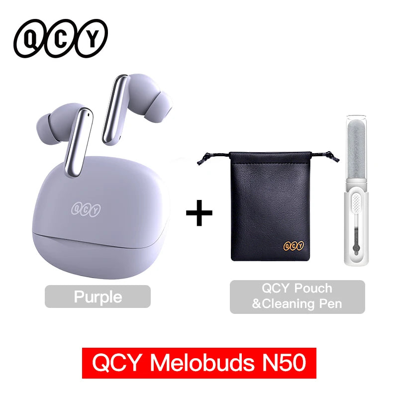 QCY Melobuds N50 ANC Wireless Earphone 6 Mics AI Call Noise Cancellation Bluetooth 5.4 Earbuds Dual Connection Headphone