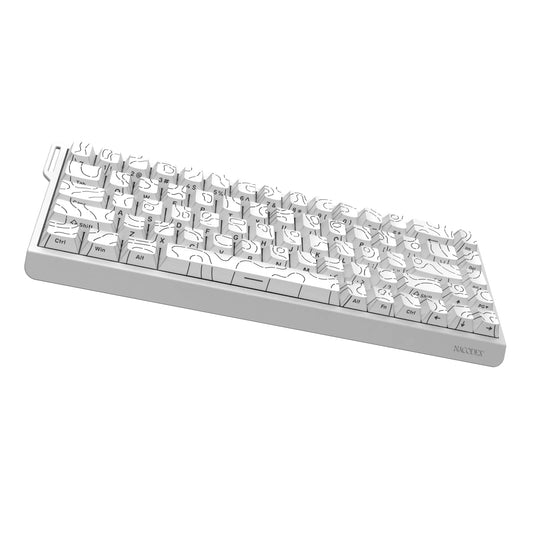 AJAZZ NK68 V2 Wired Mechanical Gaming Keyboard, Red Switch, Full Hot-Swappable, RGB Streamer Light, 68 Keys for Gaming & Office