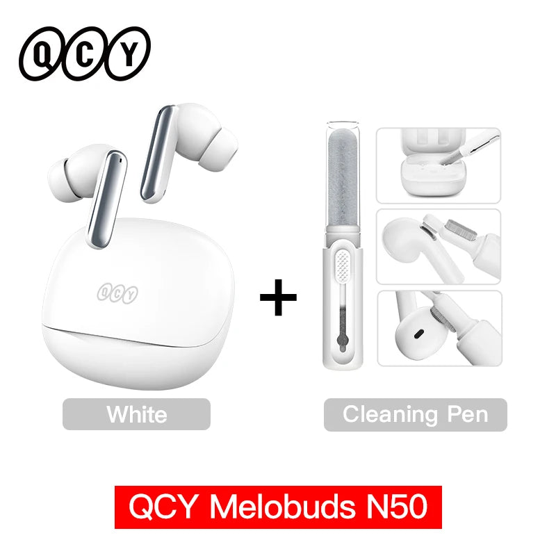 QCY Melobuds N50 ANC Wireless Earphone 6 Mics AI Call Noise Cancellation Bluetooth 5.4 Earbuds Dual Connection Headphone