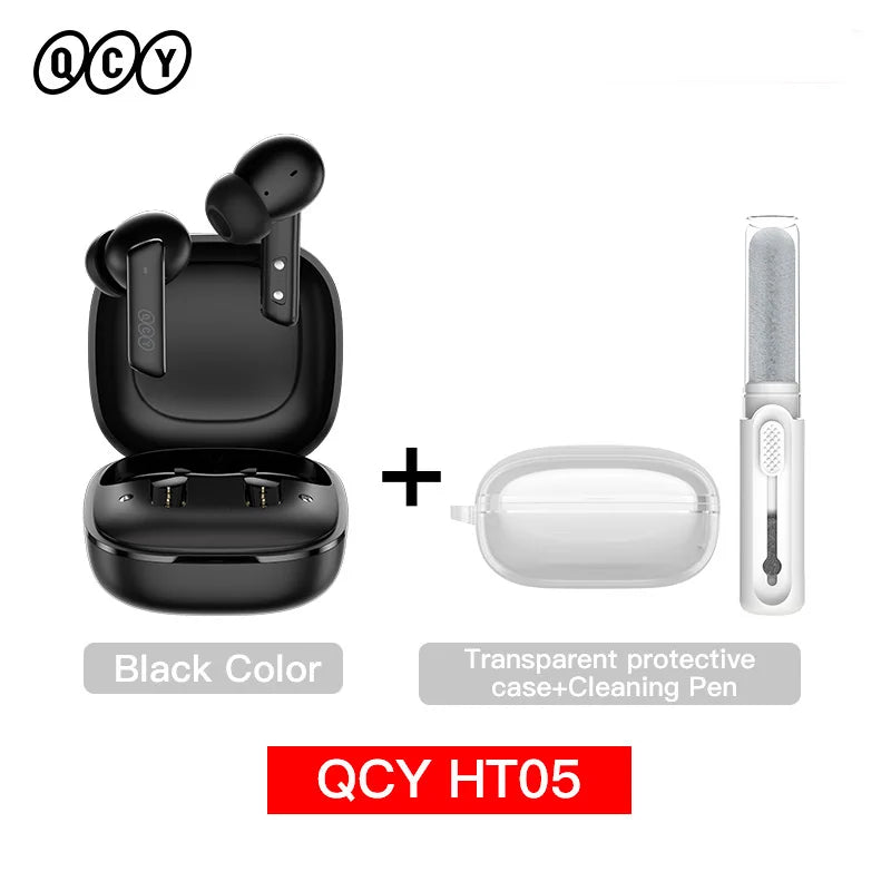QCY HT05 ANC Wireless Earphones 40dB Active Noise Cancelling Bluetooth 5.2 Headphones 6 Mic ENC HD Call Headset TWS Earbuds