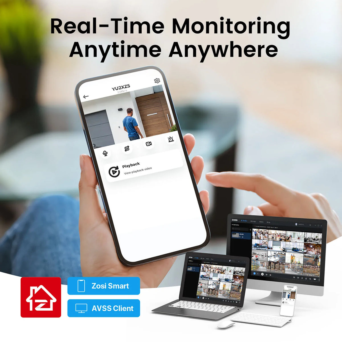 ZOSI 4K PoE NVR Security Camera System 8MP Weatherproof Wired PoE Cameras H.265+ 4K/8MP 8CH CCTV NVR for Home 24/7 Surveillance