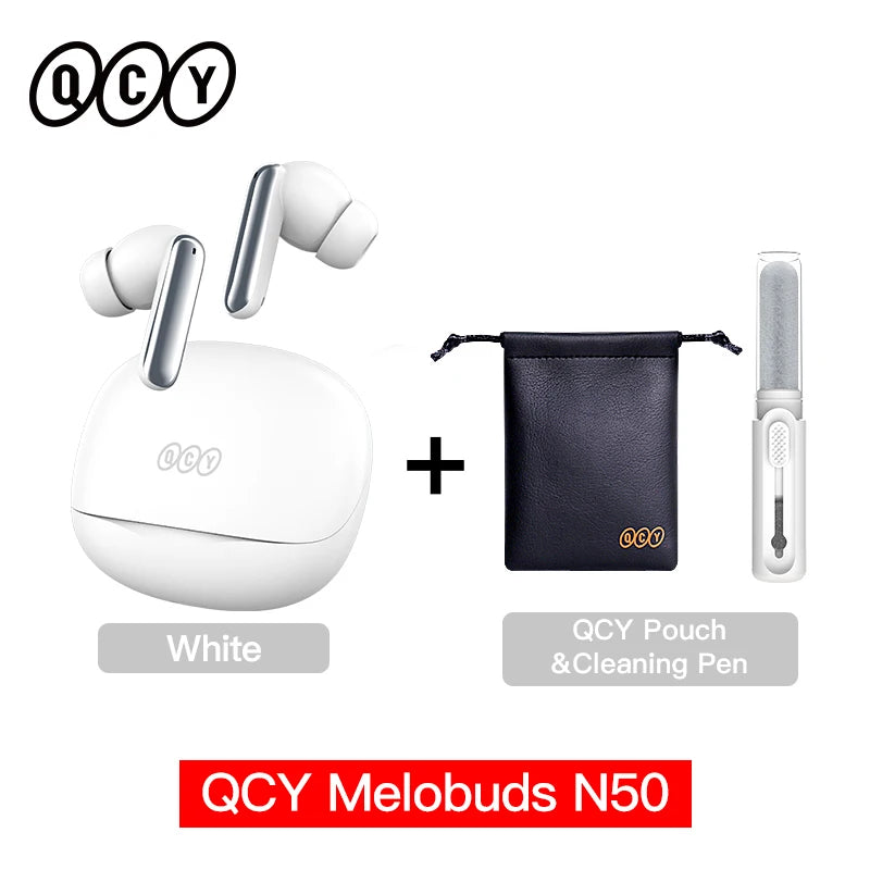 QCY Melobuds N50 ANC Wireless Earphone 6 Mics AI Call Noise Cancellation Bluetooth 5.4 Earbuds Dual Connection Headphone