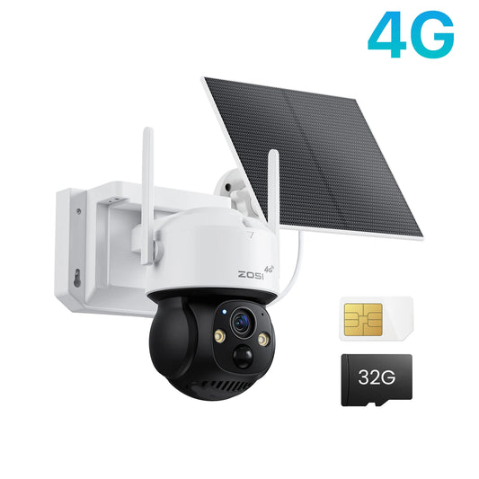 ZOSI 4MP 4G/WiFi Outdoor Battery Camera Solar Charging 15000mAH Waterproof Human Track Home Security CCTV Video Surveillance